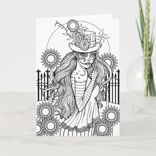 砂糖スカルカラーイットセルフハロウィンアート カード (正面)