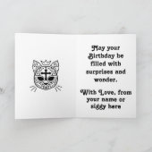 砂糖スカルキティ猫かわいいゴシック風の誕生日 カード (内部)