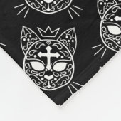 砂糖スカルキティ猫パターンクールゴシックスタイル フリースブランケット (角)