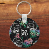 砂糖スカルグラデーションバラ |パステルガーリーググランジラム キーホルダー (正面)