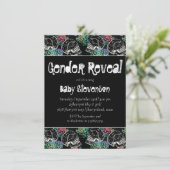 砂糖スカルグラデーションバラ |パステルジェンダーの表示 招待状 (スタンド正面)