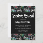 砂糖スカルグラデーションバラ |パステルジェンダーの表示 招待状 (正面)