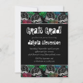 砂糖スカルグラデーションバラ | Pastel卒業式パーティー 招待状 (正面)