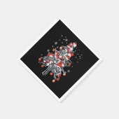砂糖スカルサンタハットクリスマスツリーおもしろいクリスマス スタンダードカクテルナプキン (角)
