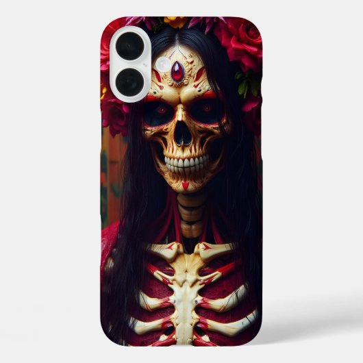 砂糖スカルスケルトンの死んだメキシコのアートギフトの日 Case-Mate iPhoneケース (裏面)