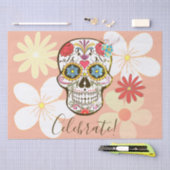 砂糖スカルソフトピーチバラヒッピーフローラ 薄葉紙 (クラフト)