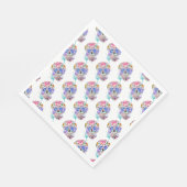 砂糖スカルタトゥーデイオブザデッドカラフルクール スタンダードランチョンナプキン (角)