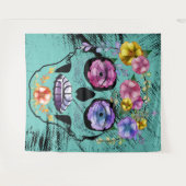 砂糖スカルティール(緑がかった色)雌花スカル タペストリー (正面(横))