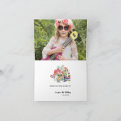 砂糖スカルデー·オブ·ザ·デッド·フォト·サンキューカード サンキューカード (内部)