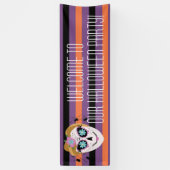 砂糖スカルハロウィーンの衣装パーティー 横断幕 (縦)