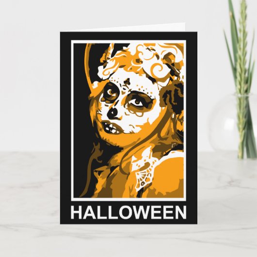 砂糖スカルハロウィーン カード (正面)