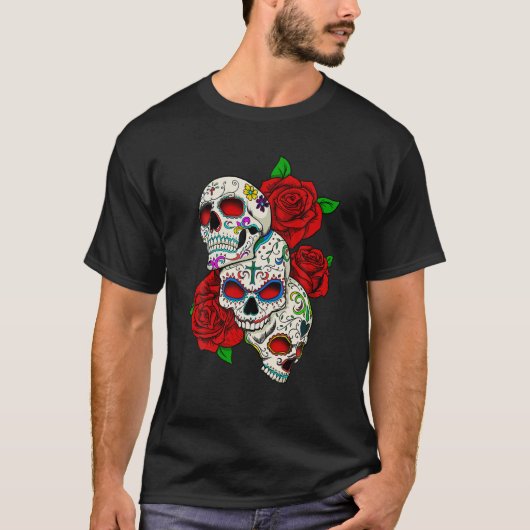 砂糖スカルバラのDay of the Dead T Shirt Tシャツ (正面)
