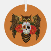 砂糖スカルバラフクロウ ガラスオーナメント (裏面)