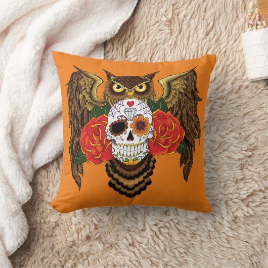 砂糖スカルバラフクロウ クッション (ブランケット)