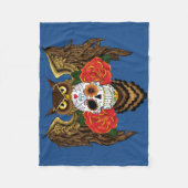 砂糖スカルバラフクロウ フリースブランケット (正面)