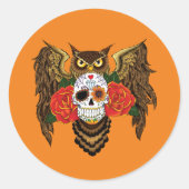 砂糖スカルバラフクロウ ラウンドシール (正面)