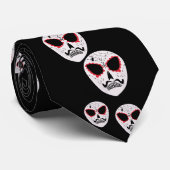 砂糖スカルパターンハロウィーンブラック ネクタイ (ロール)