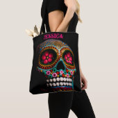 砂糖スカルパーソナライズされた トートバッグ (クローズアップ)