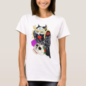 砂糖スカルフクロウ及びスカル Tシャツ (正面)