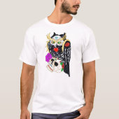 砂糖スカルフクロウ及びスカル Tシャツ (正面)