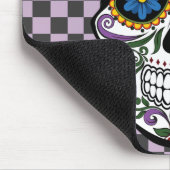 砂糖スカルブラック市松模様に&パープル・オブ・ザ・デッド マウスパッド (コーナー)