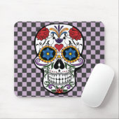 砂糖スカルブラック市松模様に&パープル・オブ・ザ・デッド マウスパッド (マウス)