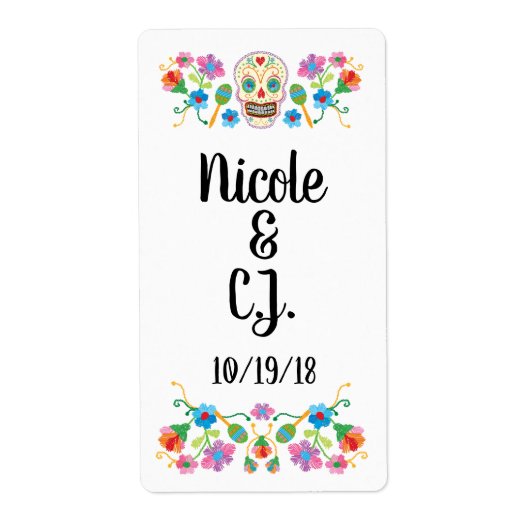 砂糖スカルホットソースメキシカンフィエスタラベル ラベル (正面)