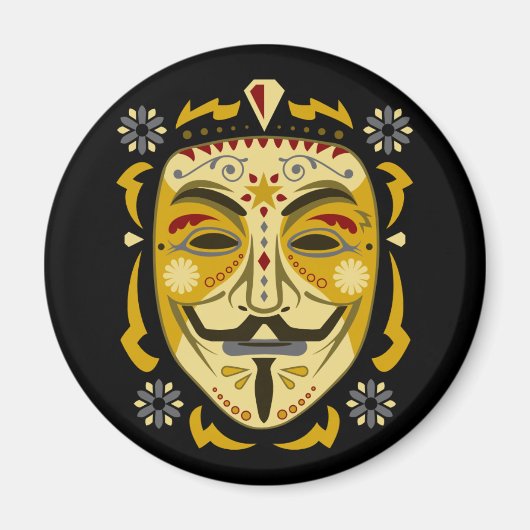 砂糖スカルマスク マグネット (正面)