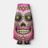 砂糖スカルマゼンタフローラ ボトルクーラー (正面)