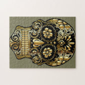 砂糖スカルメキシコの死んだ文化芸術の日 ジグソーパズル (横)