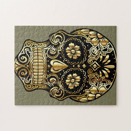 砂糖スカルメキシコの死んだ文化芸術の日 ジグソーパズル (横)