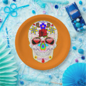 砂糖スカルメキシコの芸術の日の死 ペーパープレート (パーティー)