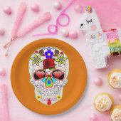 砂糖スカルメキシコの芸術の日の死 ペーパープレート (パーティー)