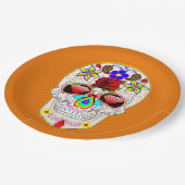 砂糖スカルメキシコの芸術の日の死 ペーパープレート (アングル)