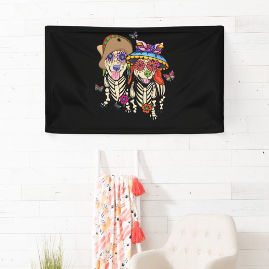 砂糖スカルメキシコダックスフント骨ハロウィーンの日O 横断幕 (インサイチュ)