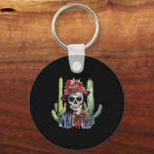 砂糖スカルメキシコ国旗Cinco De Mayo Dia De Los キーホルダー (正面)