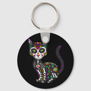 砂糖スカルメキシコ猫ハロウィーンの日 キーホルダー