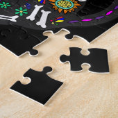 砂糖スカルメキシコ猫ハロウィーンの死の日 ジグソーパズル (側面)