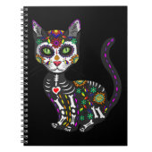 砂糖スカルメキシコ猫ハロウィーンの死の日 ノートブック (正面)