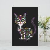 砂糖スカルメキシコ猫ハロウィーンの死の日 便箋 (スタンド正面)