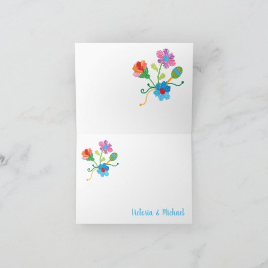 砂糖スカルメキシコ・フィエスタお礼のノートカード サンキューカード (内部)