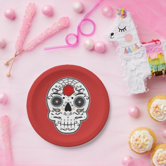 砂糖スカルメキシスペインのコ骨格パーティー ペーパープレート (パーティー)