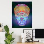 砂糖スカルレインボーデイ・オブ・ザ・デッド ポスター (ホームオフィス)