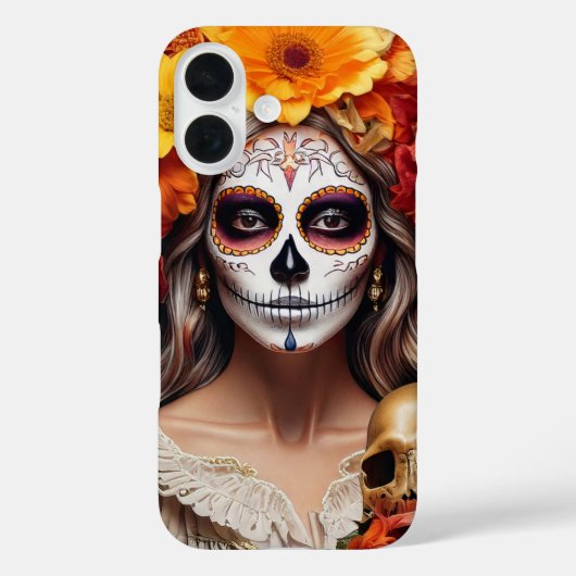 砂糖スカルレディiPhone / iPadケース Case-Mate iPhoneケース (裏面)