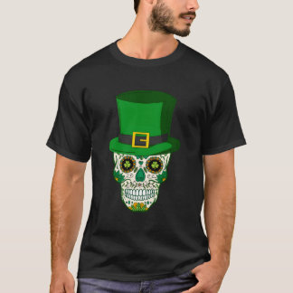 砂糖スカルレプレシャンSt patricks day女性男性 Tシャツ