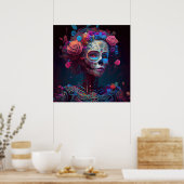 砂糖スカルロボット女性の死の日 ポスター (キッチン)