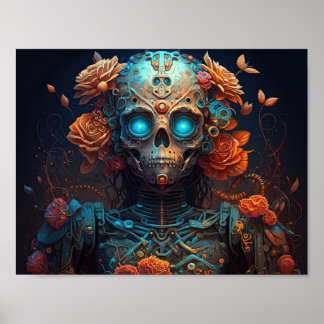 砂糖スカルロボット女性の死の日 ポスター