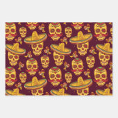 砂糖スカル包装紙セット ラッピングペーパーシート (正面)