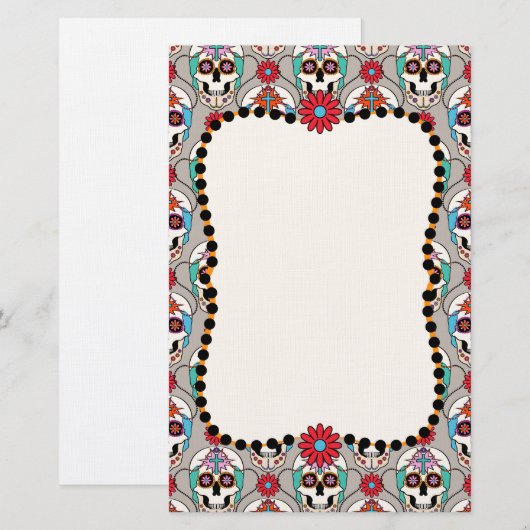 砂糖スカル図 便箋 (正面/裏面)