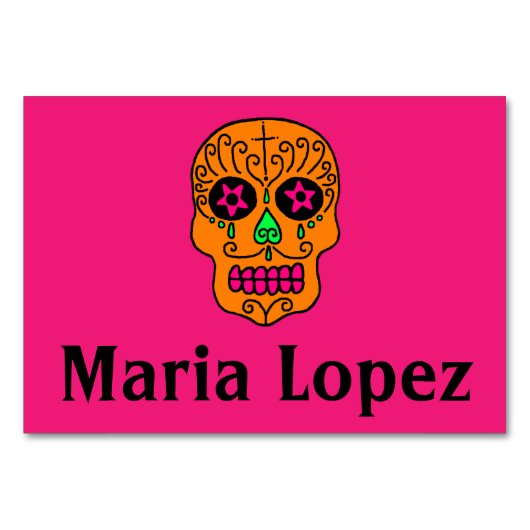 砂糖スカル場所設定テーブルカード テーブルナンバー (正面)